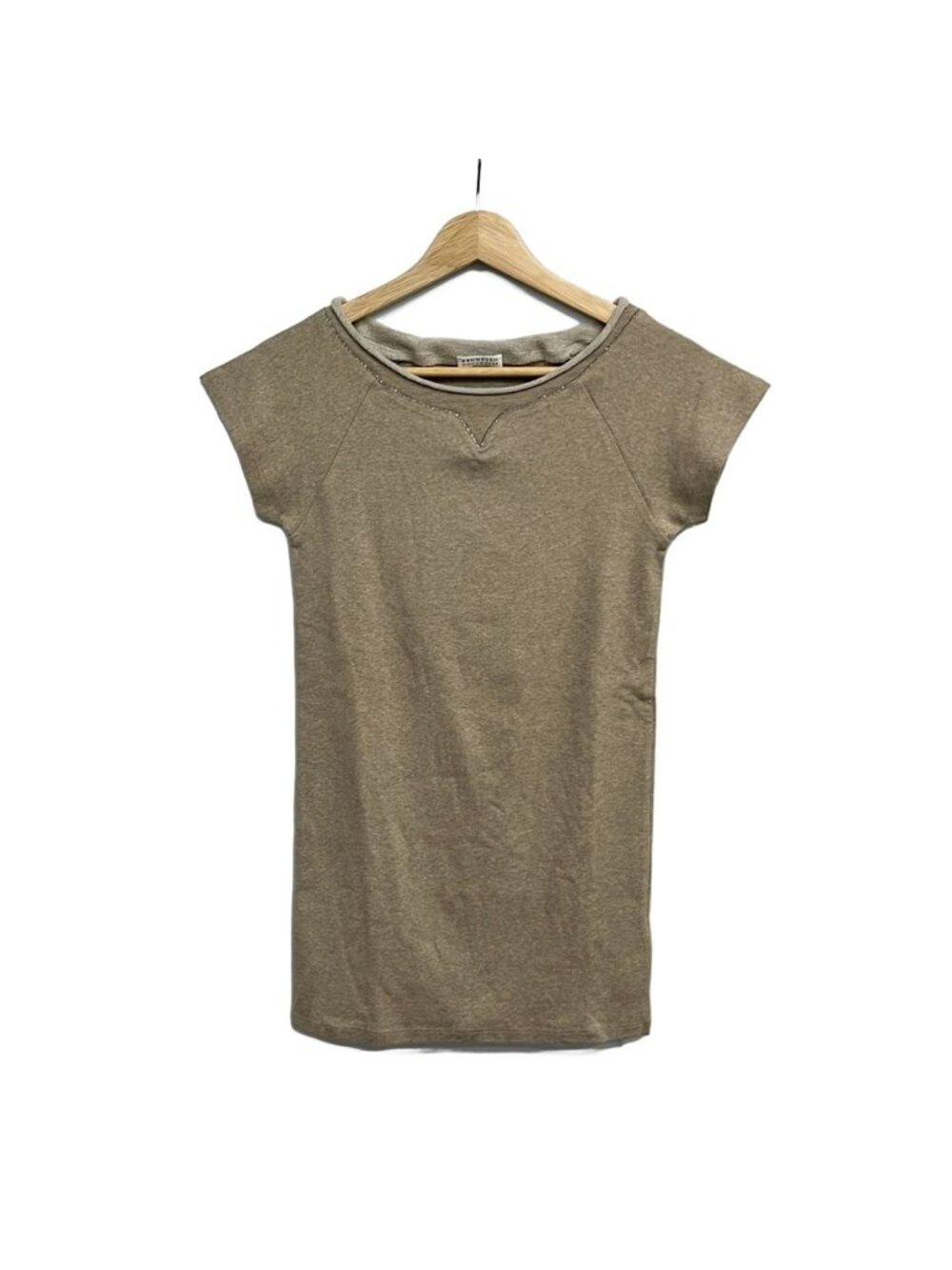 Brunello Cucinelli Short Sleeve Sweater Beige Beads M